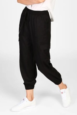 Pihusport Solid Women Black Track Pants