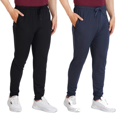 FEEL TRACK Solid Men Black, Grey Track Pants