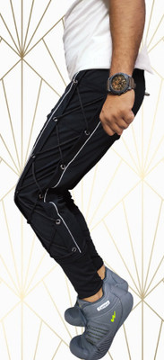 markview Solid Men Black Track Pants