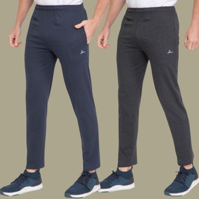 Zeffit Solid Men Dark Blue, Grey Track Pants