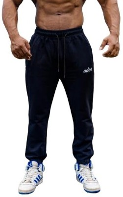 ados Self Design Men Black Track Pants