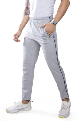 FLOMO Luxe Solid Men Grey Track Pants