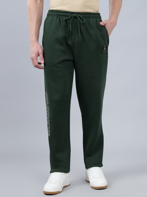 CANTABIL Printed Men Dark Green Track Pants