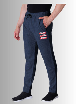 Kartblack Self Design Men Dark Blue Track Pants