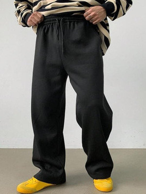 You Forever Solid Men Black Track Pants
