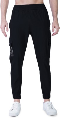 ADEN FOUR Solid Men Black Track Pants