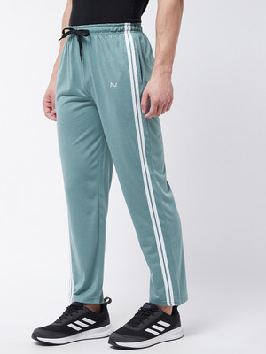Pivl Striped Men Green Track Pants
