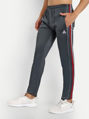 Adrenex Striped Men Grey Track Pants