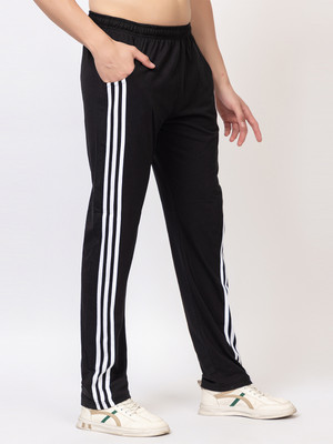 Zeffit Striped Men Black Track Pants