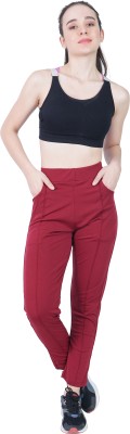 CREATARO YOUR LIFE Solid Women Maroon Track Pants