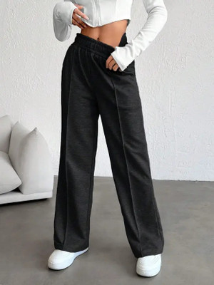 Kavya Retail Solid Women Black Track Pants