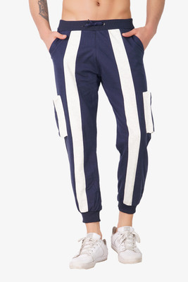 MindsArt Colorblock Men Blue, White Track Pants