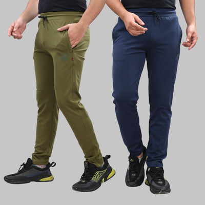 10X-PRO Solid Men Olive, Dark Blue Track Pants