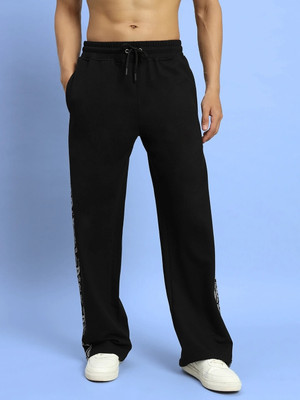 WEARDUDS Self Design Men Black Track Pants