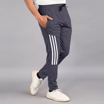 CLOWZED Striped Men Grey Track Pants