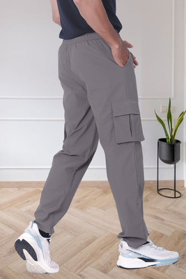 DivRa Clothing Solid Men Silver Track Pants