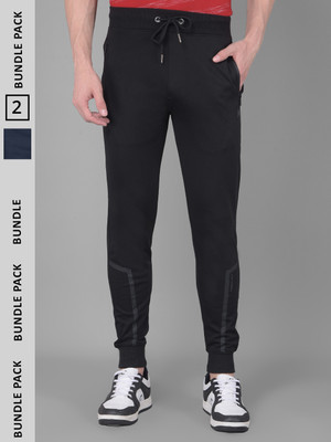 Force NXT Solid Men Black Track Pants