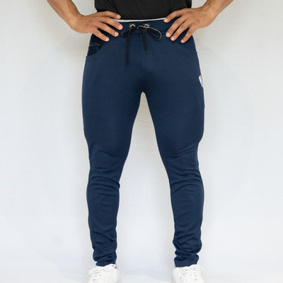 Bhikshu Hosiery Solid Men Dark Blue Track Pants