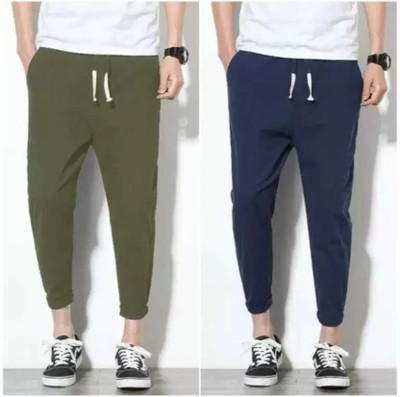 Muskan Creation Solid Men Blue, Olive Track Pants