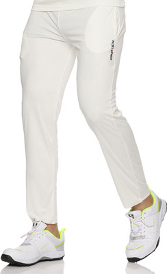 Prokick Solid Men White Track Pants