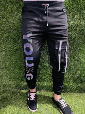 Raysx Printed Men Black, White Track Pants
