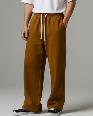 Cloth N Code Solid Men Brown Track Pants