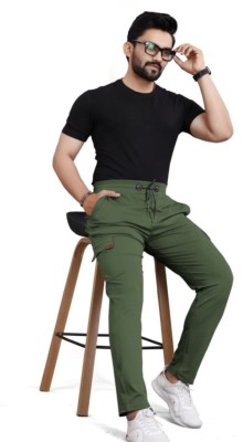 BG TEX Solid Men Green Track Pants