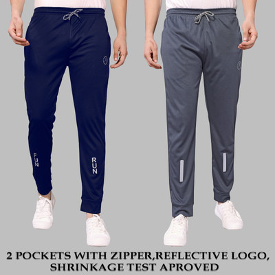 ANAND Solid Men Blue, Grey Track Pants