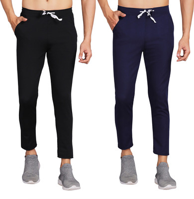 DCR Solid Men Black, Blue Track Pants