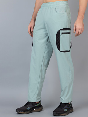 CHKOKKO Solid Men Green Track Pants