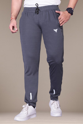 ZEEMBOOLI Solid Men Grey Track Pants