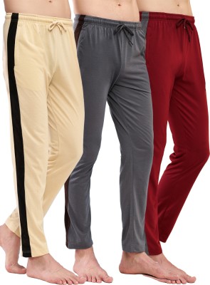 TT Solid Men Grey, Maroon, Beige Track Pants