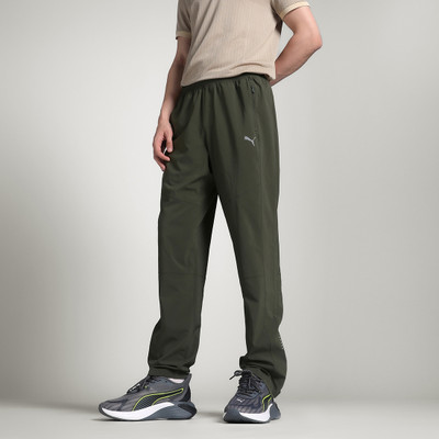 PUMA Solid Men Green Track Pants