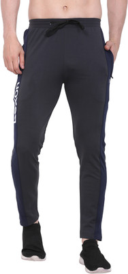 LEXXON Striped Men Grey Track Pants