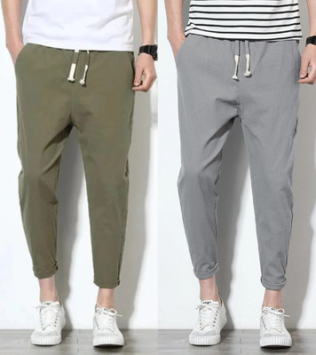MK BROTHERS Solid Men Green, Grey Track Pants