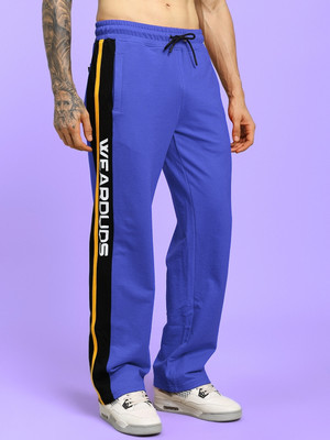 WEARDUDS Striped Men Blue Track Pants