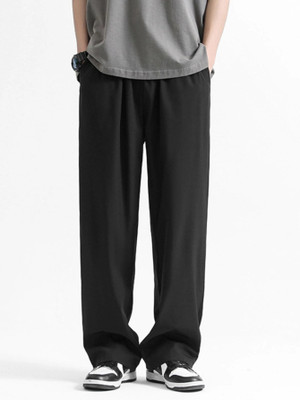 Dockstreet Solid Men Black Track Pants