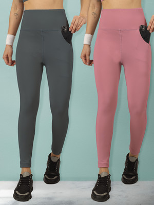 BEYOGINI Solid Women Grey, Pink Track Pants