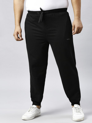 XMEX Solid Men Black Track Pants