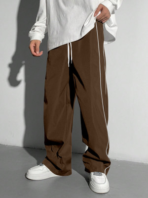 Rajovati Striped Men Brown Track Pants
