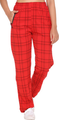 Weboasis Printed Women Red Track Pants