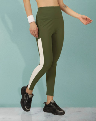 BEYOGINI Solid, Striped Women Green Track Pants
