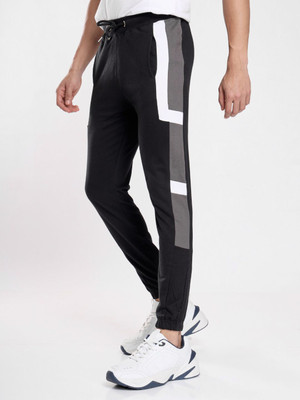 NOBERO Colorblock Men Black Track Pants
