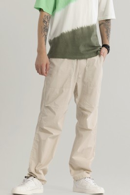 Snitch Solid Men Beige Track Pants