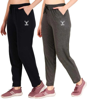 GAA Solid Women Grey, Dark Blue Track Pants