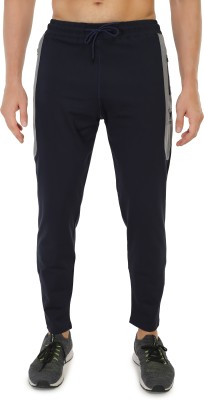 Zetter Self Design Men Black Track Pants