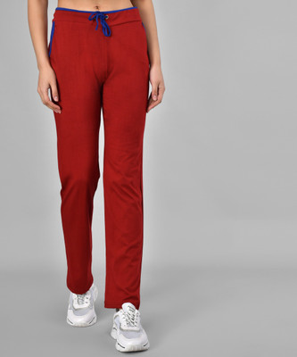 MYO Solid Women Maroon Track Pants