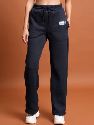 Tokyo Talkies Printed Women Dark Blue Track Pants