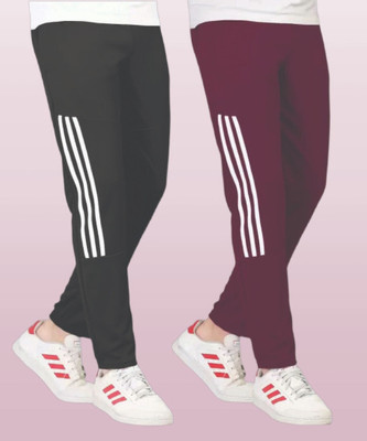 THE SARTHI FASHION WORLD Striped Men Purple, Black Track Pants