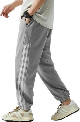 Valley Self Design Men Grey Track Pants